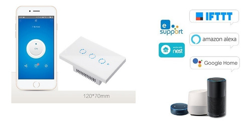 Interruptor Wifi Inteligente Sonoff Touch De 3 Apagadores