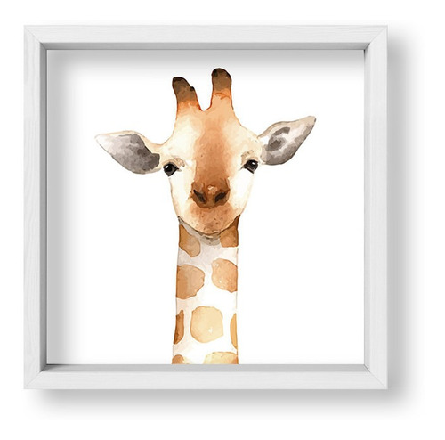 Cuadros Nordicos 20x20 Box Blanco Kid Giraffe