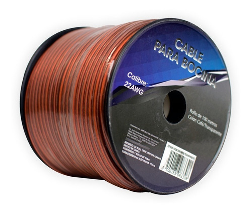 Rollo 100m Cable De Audio Para Bocina / Calibre 22awg