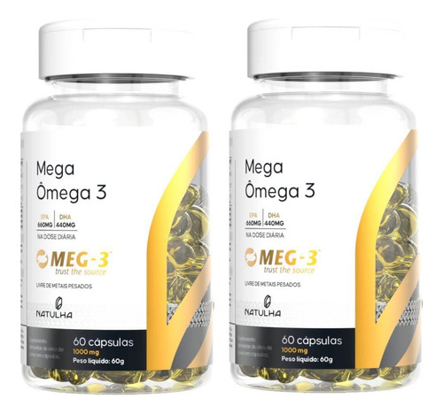 Kit 2x Mega Ômega 3 Meg-3 33% Epa / 22% Dha 60 Softgels