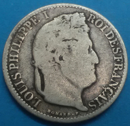 Francia Moneda 50 Cent 1847 Plata