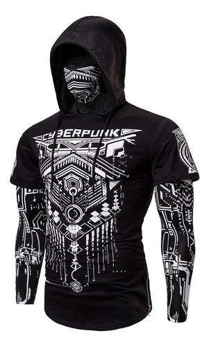 Hombre Cyberpunk Ninja Traje Con Capucha