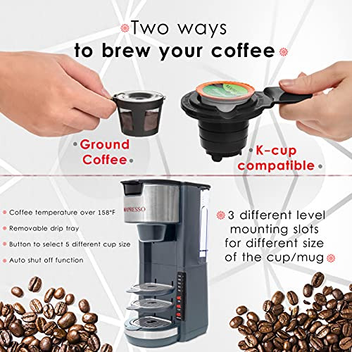 Mixpresso Single Serve 2 En 1 Coffee Brewer K-cup 196wh