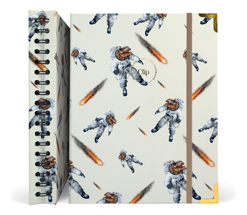 Cuaderno Premium Argollado 7 Materias T-rex Astronauta