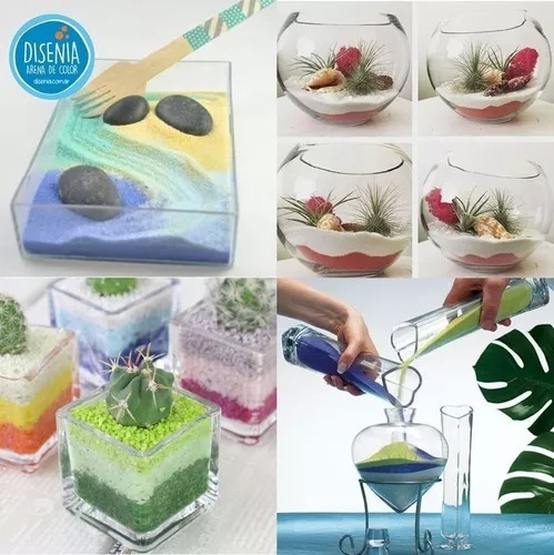 Imagen 6 de 6 de Arena De Color Decorativa Decoración Terrarios 1kg Disenia