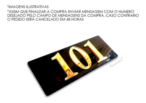 Imagem 2 de 2 de Placa 3 Números Para Casa E Porta Apartamento Acrilico