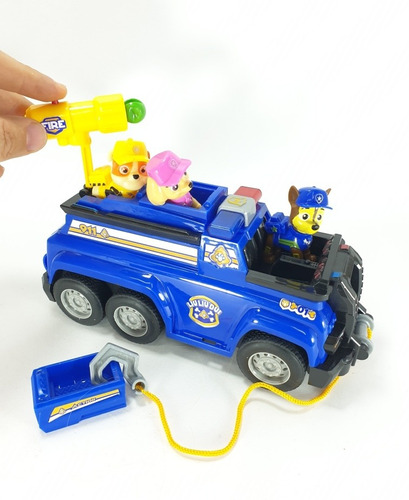 Paw Patrol Vehículo Chase 20cm 3 Cachorros Patrulla Canina.