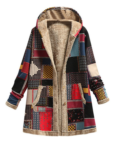 Abrigo Vintage Con Capucha Para Mujer,chaqueta Larga Gruesa