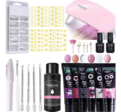 Kit De Uñas De Gel De Cabina De Fibra Acrílica Acrigel Xed N