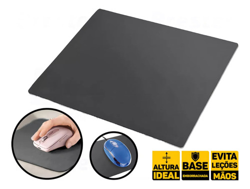 Kit 1 X Mousepad Básico Simples Preto Atacado