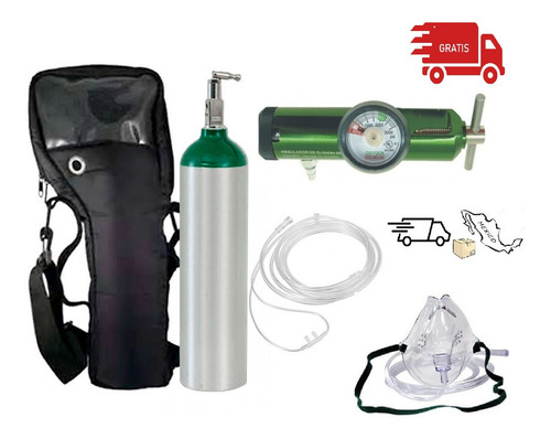 Imagen 7 de 9 de Tanque Oxigeno 682l Kit Completo + Tanque 415 Lt Mochila