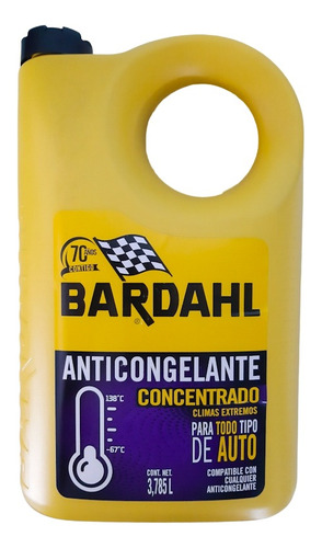Garrafa Anticongelante Concentrado Bardahl 3.785 Lts.
