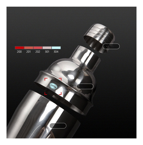 Kit Cocteleria 23pcs Profesional Bartender 750ml Con Soporte