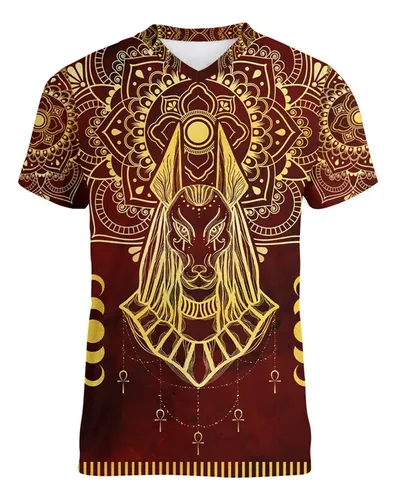 Camiseta Masculina Egypt Pharaoh Estampada Em 3d Egyptian H