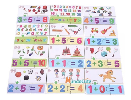 Imagen 2 de 5 de Rompecabezas Sumas Caja Didáctica Abc Y Juego Matemáticas