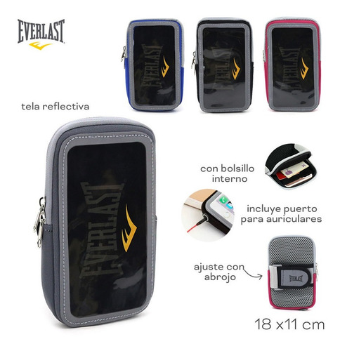 Imagen 3 de 5 de Brazalete Porta Celular Funda Everlast Gym Running Deportiva