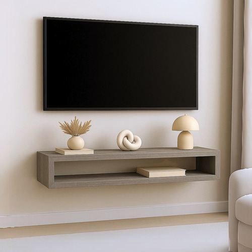 Repisa Flotante Moderna Domani 80 Cm Gris Lombardia