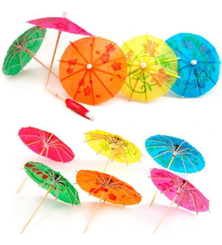 Palito Guarda Sol Chuva Enfeite Para Copo Drink Bebida -30un