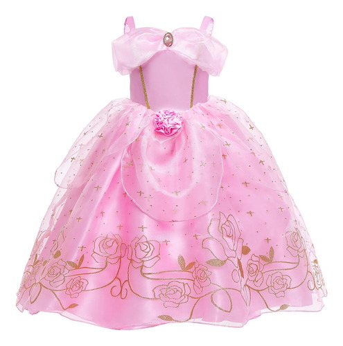 Vestido De Cosplay De Princesa Aurora Durmiente Para Niñas