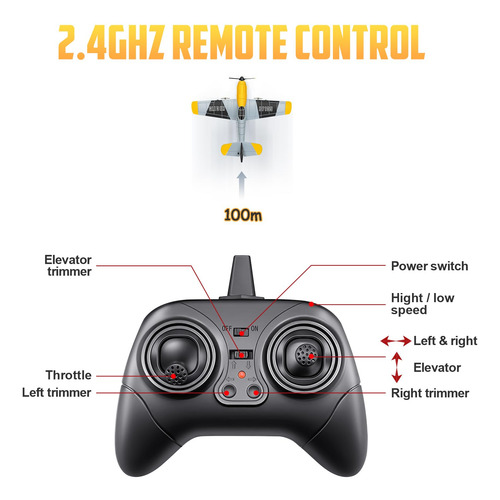 Avion Rc Hawks Work Bf-109 3 Canales 6-axis Listo Para Volar
