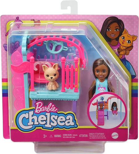 Barbie Chelsea Columpio, Tobogán Y Mascota Mattel