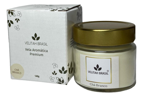 Vela Aromática Premium Chá Branco 140g 30h Aromatizada