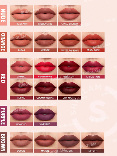 Sheglam Matte Allure Liquid Lipstick Labial Mate Crimson