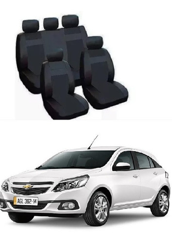 Imagen 2 de 5 de Fundas Cubre Asiento Chevrolet Agile Cuerina Automotor Negra