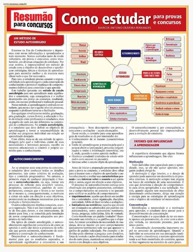 Resumao Concursos - Como Estudar Para Provas E Con