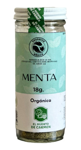 Menta Orgánica 18g Huerto De Carmen 100% Natural