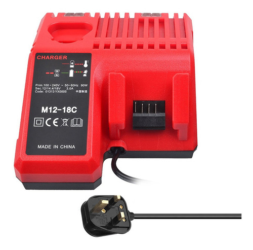 Cargador De Batería Li-ion M12-18c Para Milwaukee 12v 14.4v