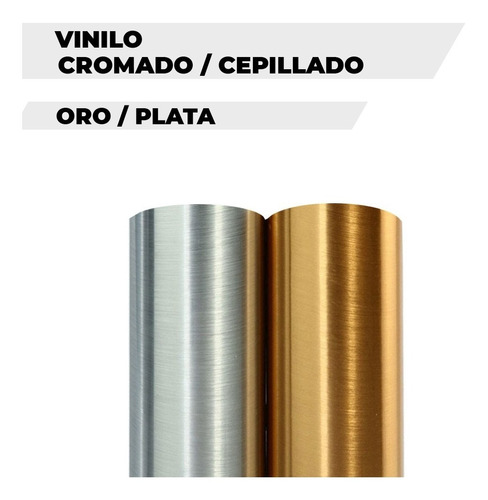 Vinilo Cepillado/cromado Oro Y Plata 10mtsx61cm Capta