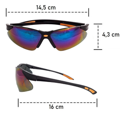 Anteojo/ Lentes Táctico Y Deportivo Con Protección Uv Negro Negro