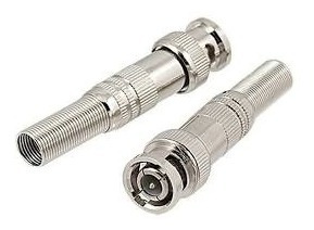 Kit 2 Conector Bnc Macho Com Mola De Parafuso