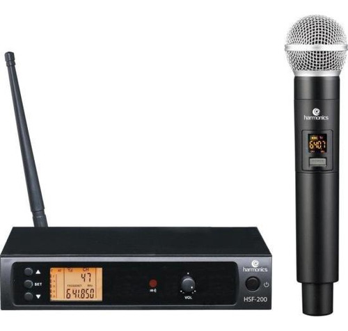 Microfone Sem Fio Harmonics Hsf-200 Simples