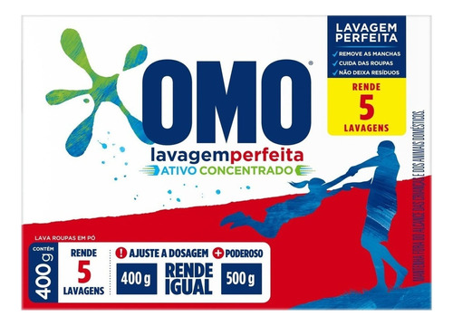 Sabão em pó Omo Sabão em Pó Lavagem Perfeita suave antibacterial caixa 400 g