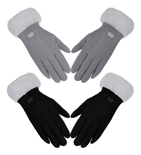 2 Pares De Guantes Cálidos De Invierno Para Mujer, Guantes P