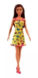 Boneca Barbie Fashion Vestido Borboleta Amarelo - Mattel