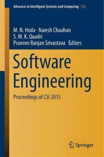 Software Engineering : Proceedings Of Csi 2015, De M. N. Hoda. Editorial Springer Verlag, Singapore, Tapa Blanda En Inglés