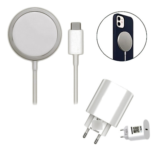 Cargador Inalambrico Para iPhone Magsafe + Adaptador 20watts