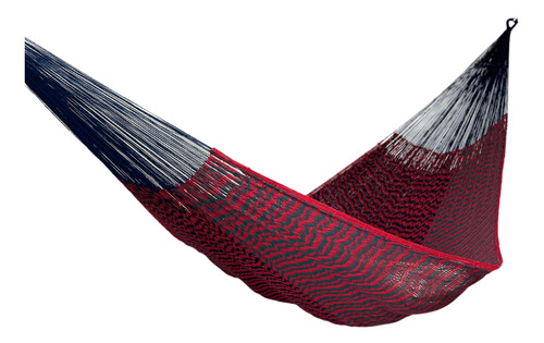 Hamaca Artesanal De Alta Calidad Algodon Suave Terracota Rojo Y Azul