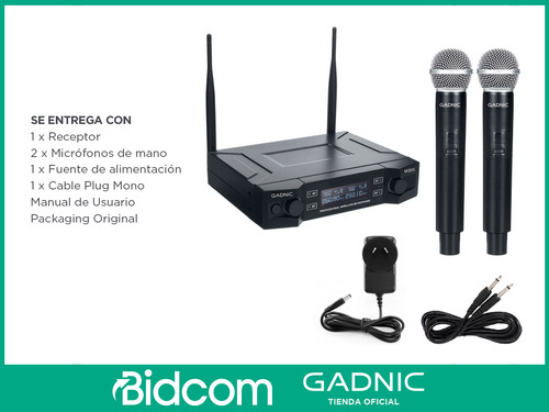 Microfono Uhf Inalambrico De Mano 2 Canales Entrada Canon