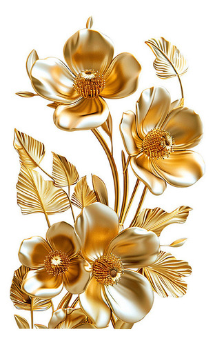 Tee Pegatinas De Inodoro Con Estampado Floral Dorado En