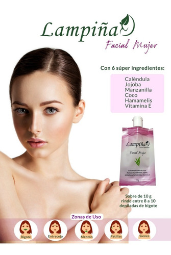 Crema Depilatoria Lampiña Combo Facial 10gr Y Corporal 30gr