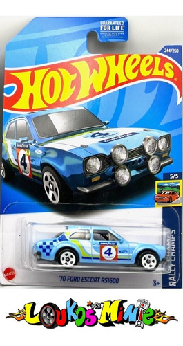 Hot Wheels ´70 Ford Escort Rs1600 Rally Champs 244 Lacrado