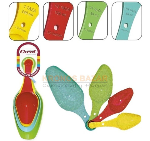 Cucharas Medidoras Dosificadoras Set X 4 Cuchara Color Carol