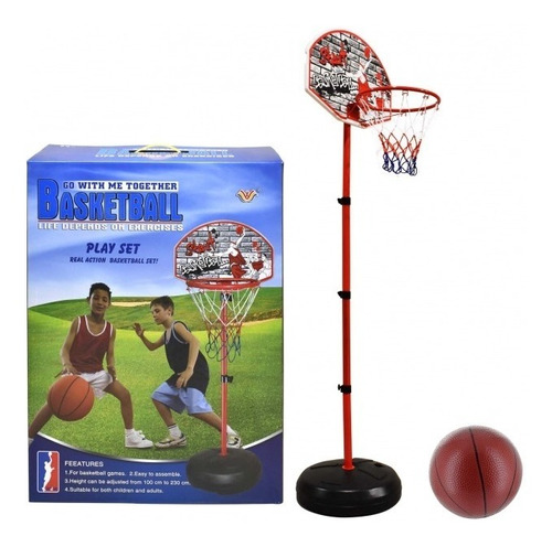 Tablero De Basket, Altura Regulable Desde 1m A 2,3mts Pelota