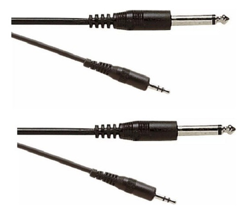 2 Extensión Audio Plug 3.5mm Estéreo A Plug 6.3 Mm Mono 1.8m