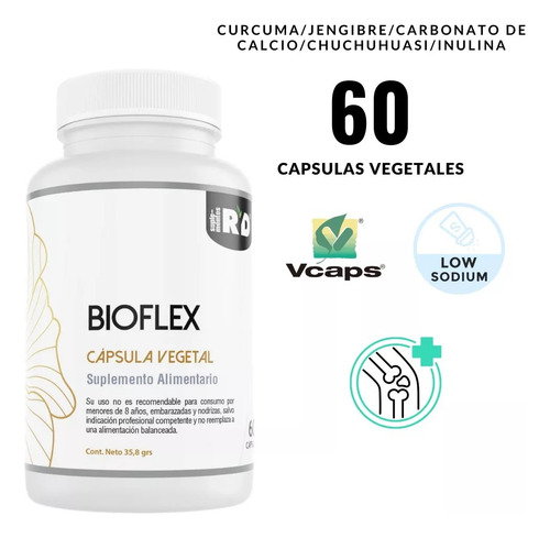 Bioflex Curcuma Calcio + 60 Cápsulas Articulaciones Huesos