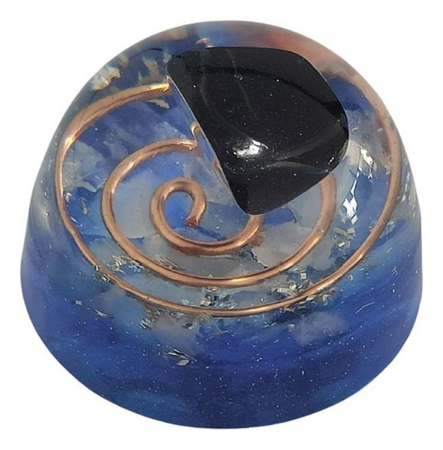 Orgonite Semiesférico Azul Pedra Estrela - Conhecimento
